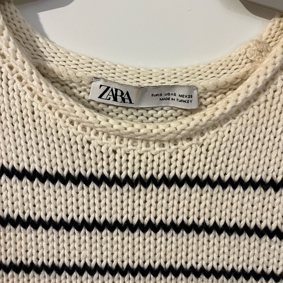 Zara Striped Knit Ribbed Sleeveless Top Small - Picture 8 of 10